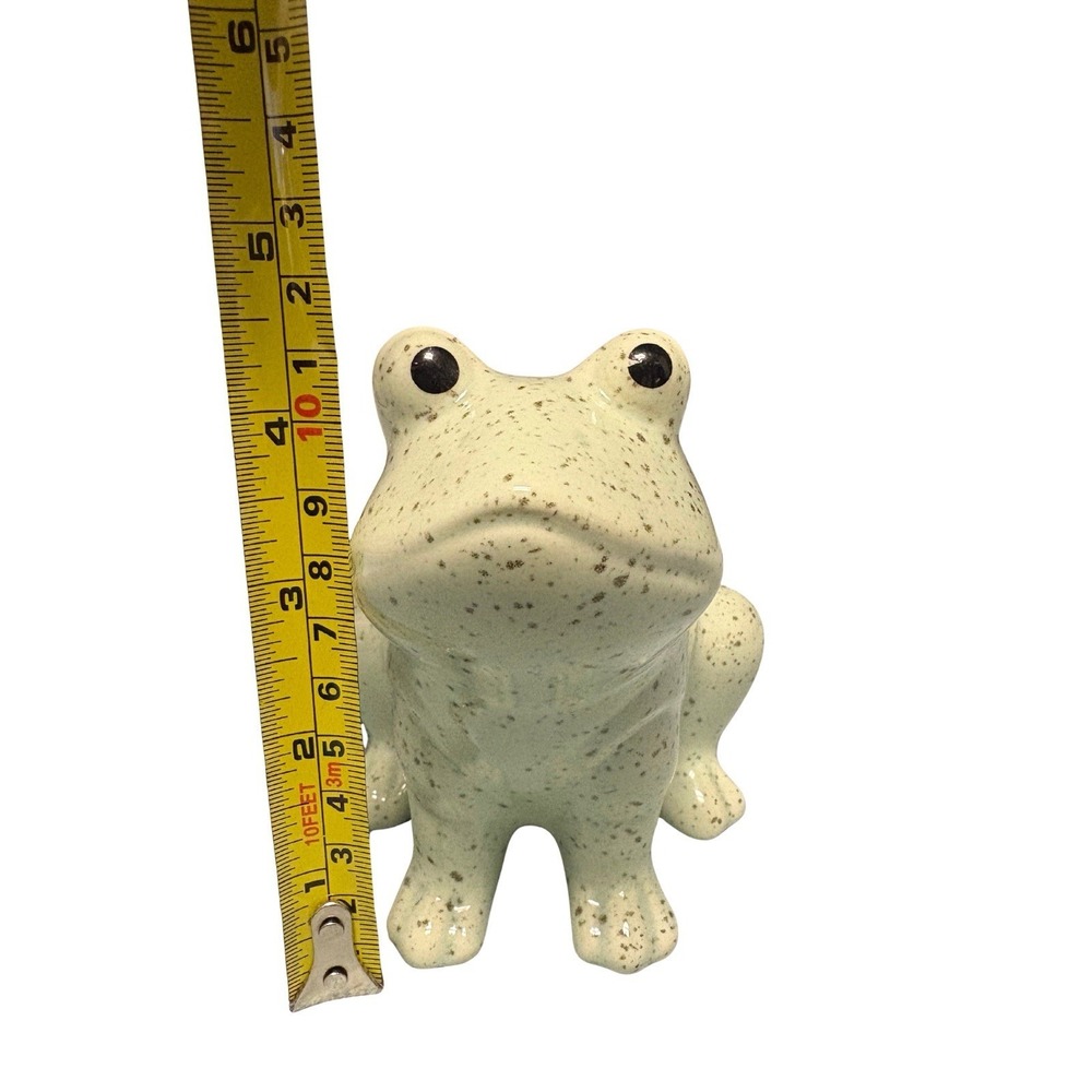 Typo Ceramic Speckled Light Green Frog Pen Holder Or Small Planter - Picture 5 of 5